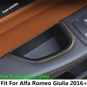 Ящик для хранения на передней двери, Контейнер, Органайзер для телефона, держатель для монет, Накладка для Alfa Romeo Giulia 2016-2020 Аксессуары для интерьера