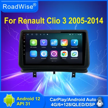 8 + 256 Android 12 Автомобильный Радиоприемник Мультимедийный Для Renault Clio3 Clio 3 2005-2014 Carplay 4G Wifi Стерео GPS DVD IPS DSP 2Din Авторадио
