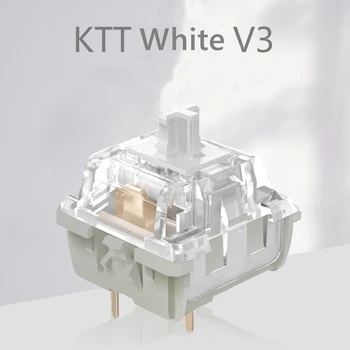 GGBOY KTT Kang White V3 Переключает механическую клавиатуру, линейный переключатель, 3-контактный Пользовательский вишневый RGB SMD Игровой, совместимый с MX Switch