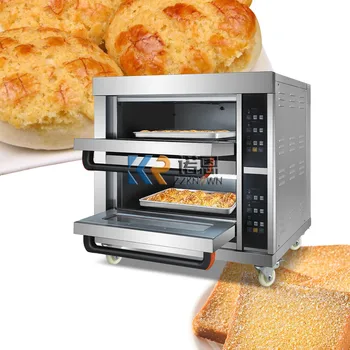 Печь-Пекарня Электрическая Высококачественная Коммерческая Промышленная Печь для Пиццы, 2 Палубы, 2 Лотка, Тостер С Таймером, Хлебопечка