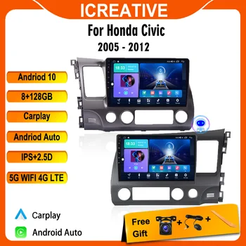 Icreative Android 10,1-дюймовое автомобильное радио для Honda Civic 8 2005-2012, Навигация GPS, мультимедийный плеер, стереосистема CarPlay